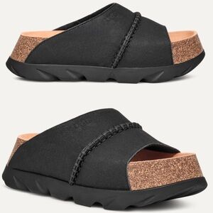 UGG Black and Tan Platform Sandals